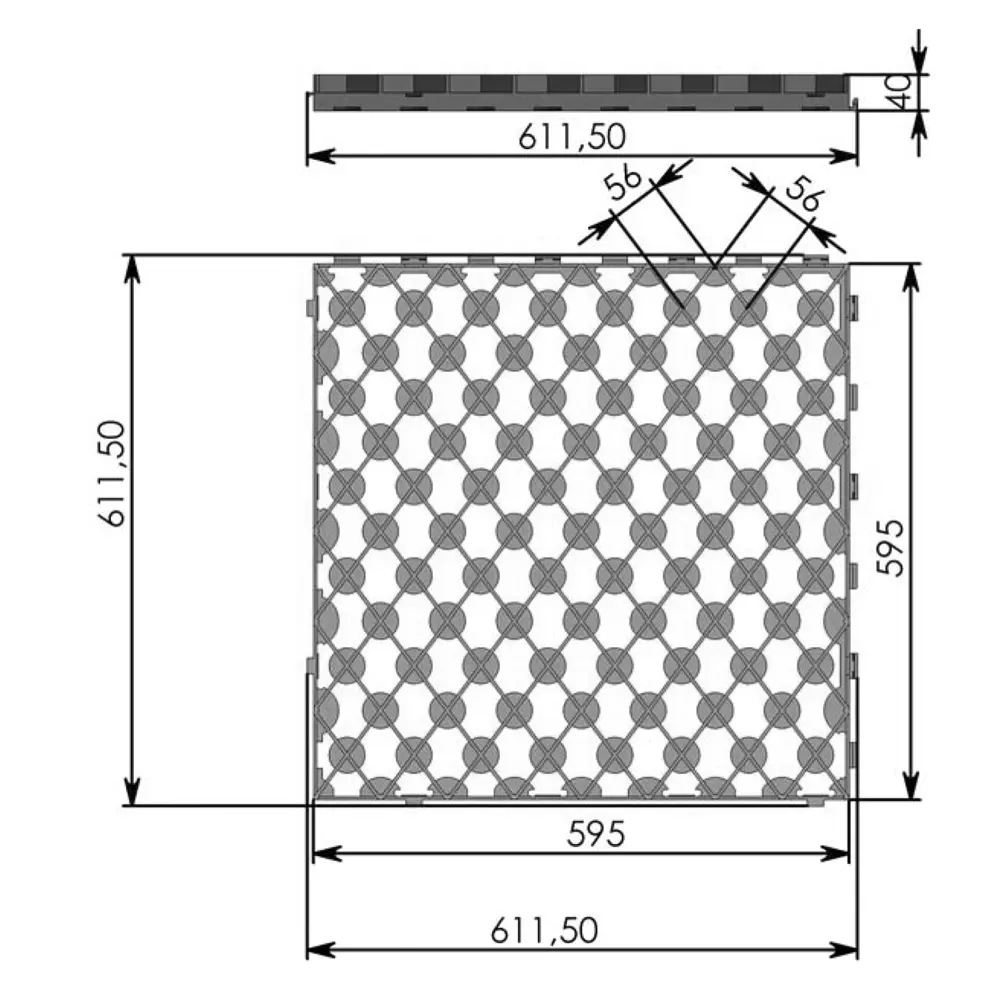 Газонная решётка GIDROLICA C250 для ландшафтного дизайна 60x60 см 82878092 STLM-0037388 - Вид №5