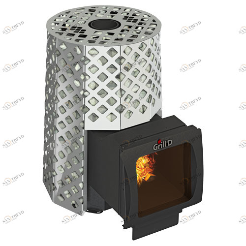 Печь для бани GRILL'D Violet Steel Romb Long Window Max с закрытой каменкой 6670
