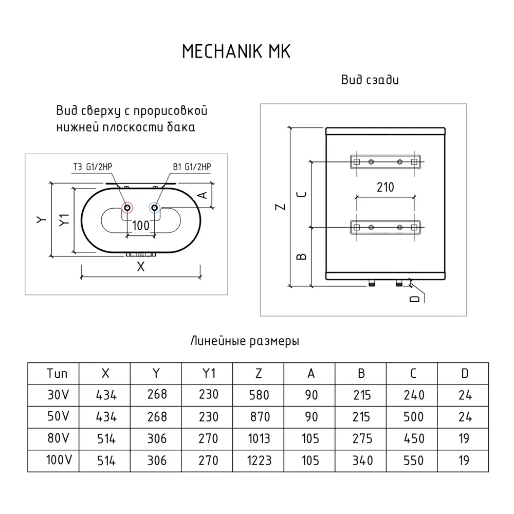 Накопительный водонагреватель электрический 50 л Thermex MK 50 V 151 002 2 кВт нержавеющая сталь мокрый ТЭН 82097890 STLM-2166884  - Вид №1