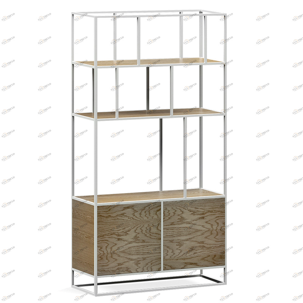 Стеллаж белый, темный дуб Makella new white INTELLIGENT DESIGN СТЕЛЛАЖ MAKELLA 260783 Белый;коричневый 