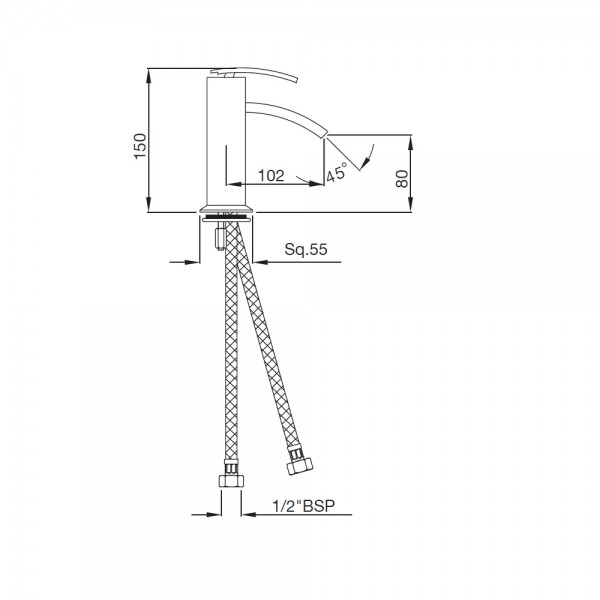 XQU-BLM-43011B Смеситель для раковины Artize Xquisite Матовый черный  - Вид №1