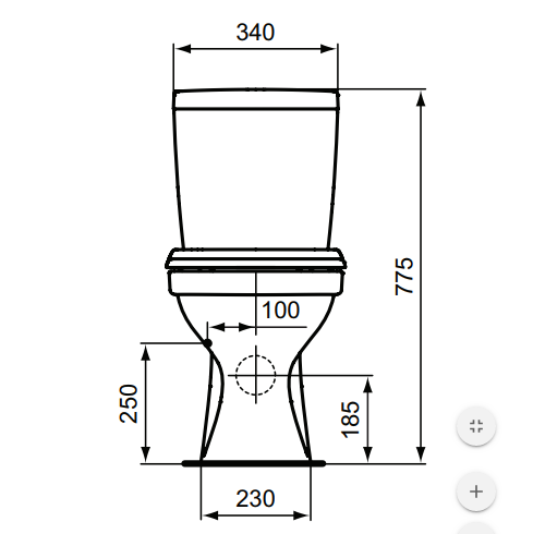 W834061 УНИТАЗ-КОМПАКТ Rimless Безободковый VIDIMA SEVA FRESH  - Вид №1