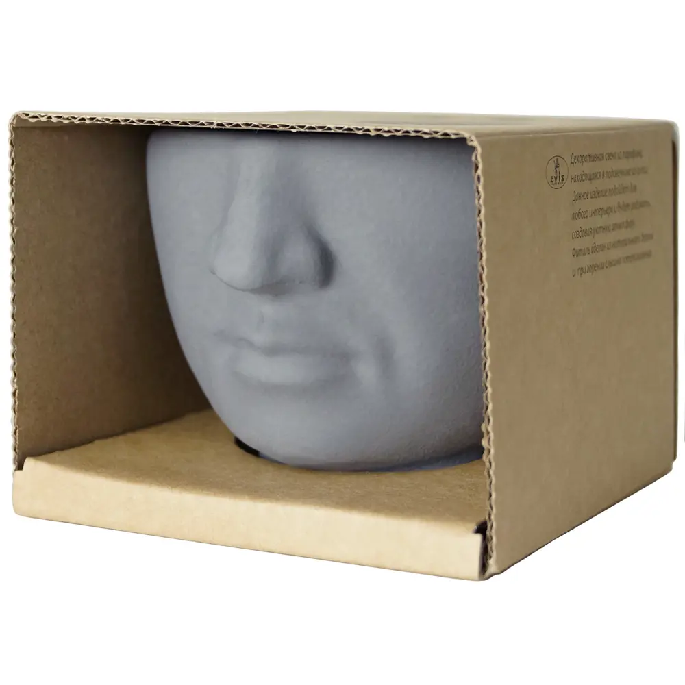 Свеча в гипсе Орней серая 9 см EVIS STLM-2012522 - Вид №2