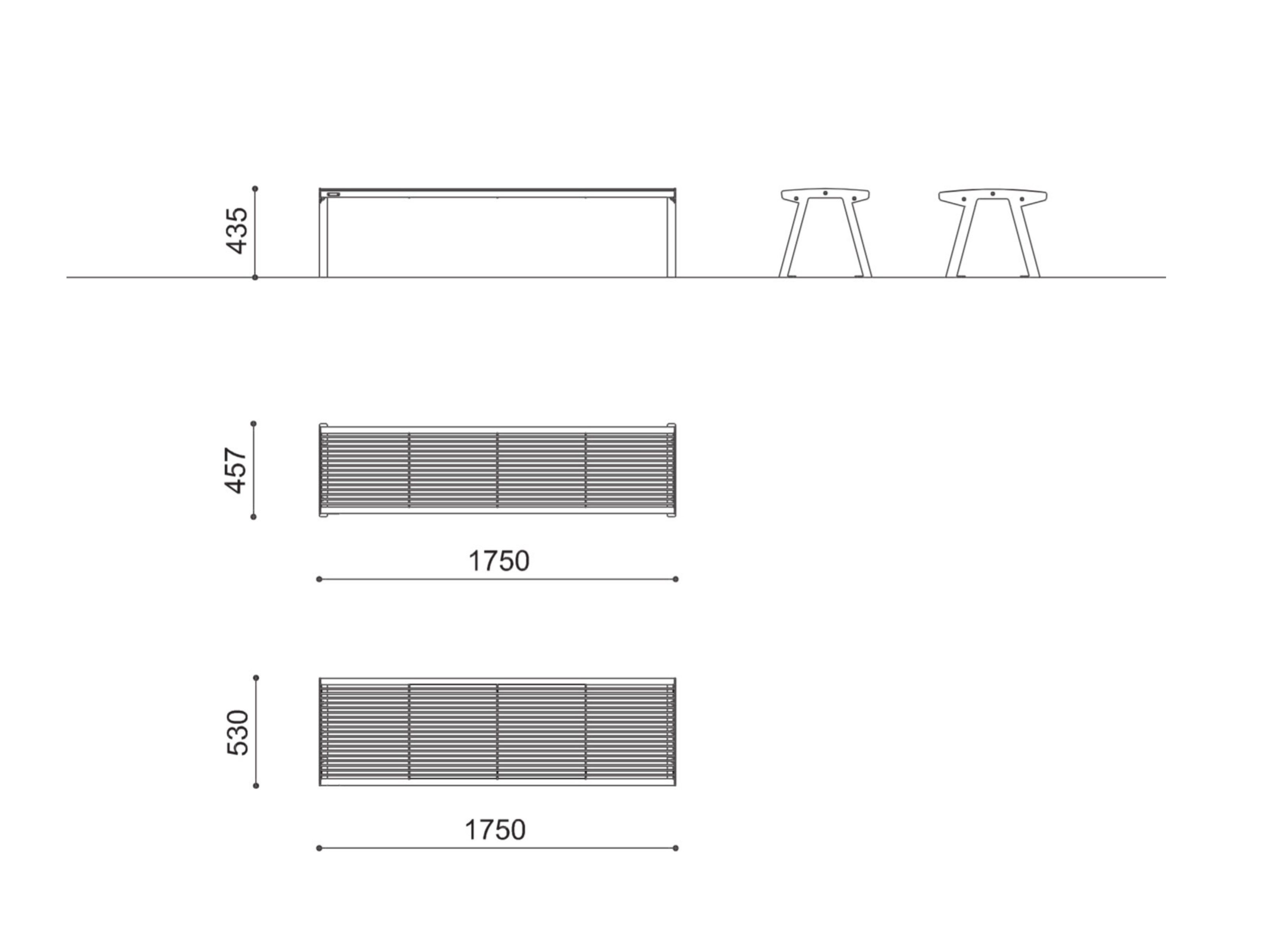 Стальная скамья без спинки City Design Noale ARCH-00122822 - Вид №4