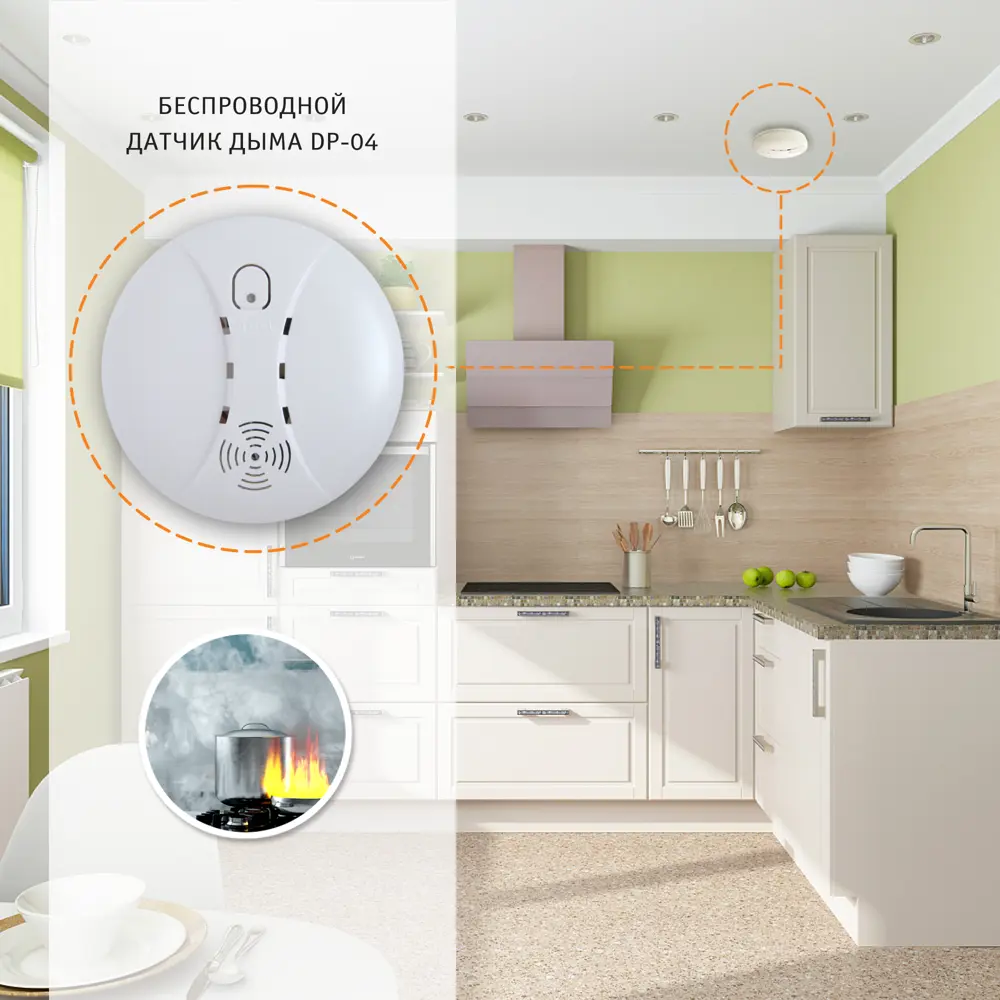 Беспроводной датчик дыма Santreyd DP-04 с автономным питанием 88693940 STLM-1494561 - Вид №2