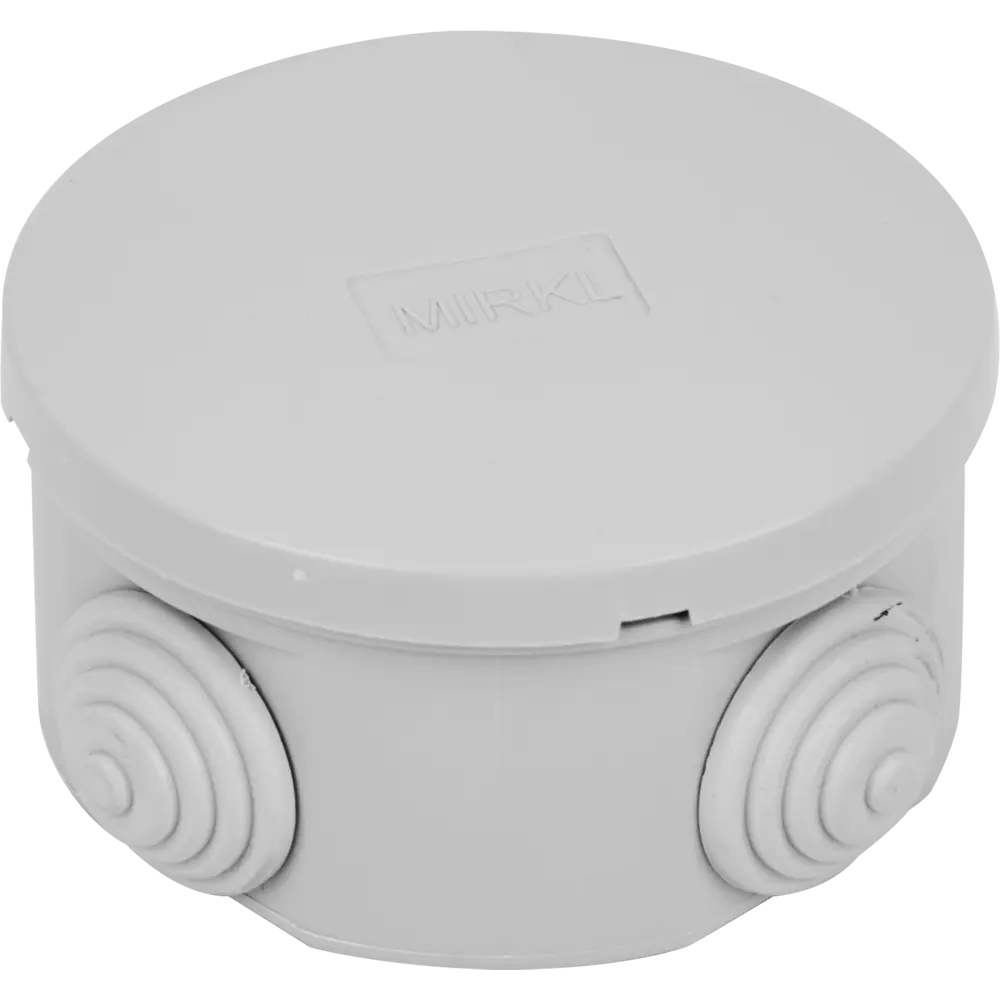 Распределительная коробка круглая открытая Mirkl D80x40 мм 4 ввода IP44 цвет серый Santreyd STLM-2091037