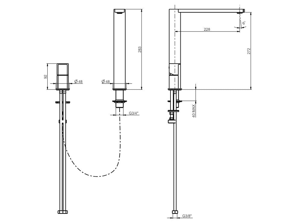 Смеситель для раковины из нержавеющей стали Rubinetterie Frattini Borgia ARCH-00051404 - Вид №3