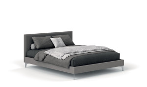 Двуспальная кровать из искусственной кожи