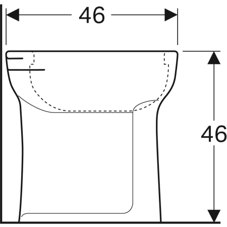 211105000 Напольный унитаз Geberit Vitalis, горизонтальный смыв, увеличенной высоты, горизонтальный выпуск Geberit  - Вид №4