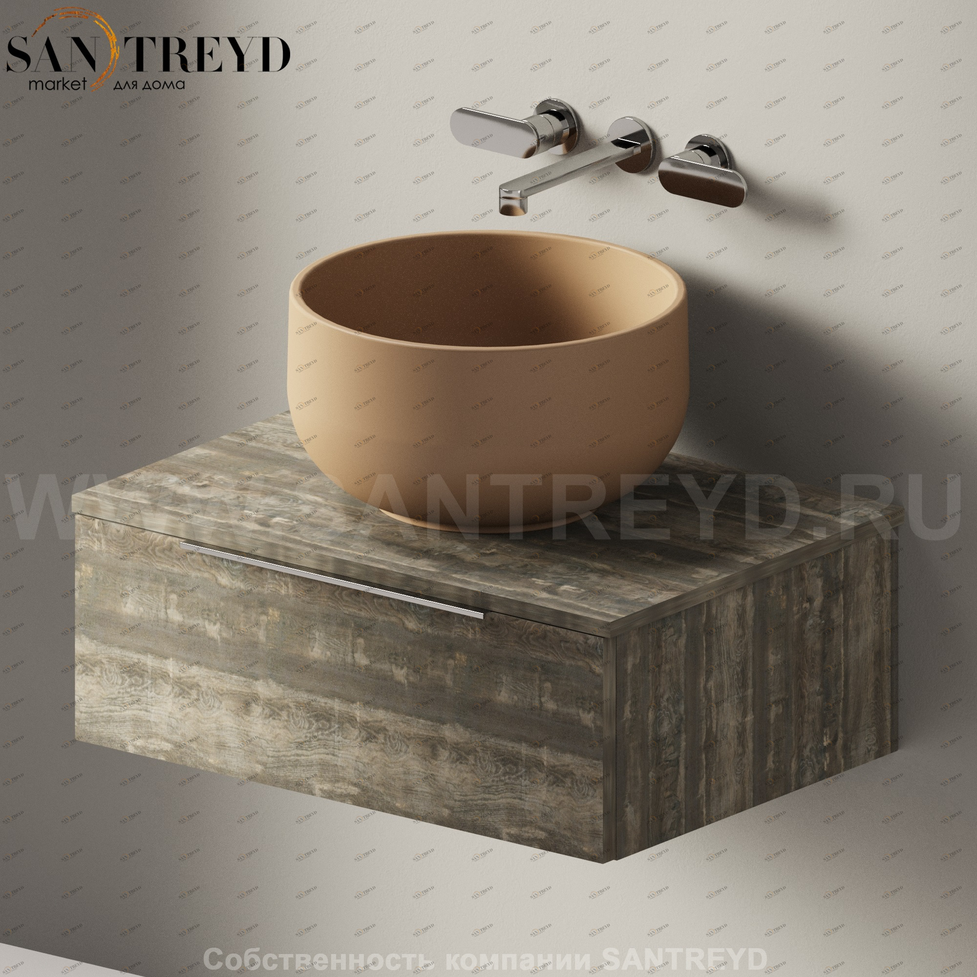 Flaminia BOX Настенная тумба для раковины 70 см с 1 ящиком BX991.WE Ceramica Flaminia BX991WE