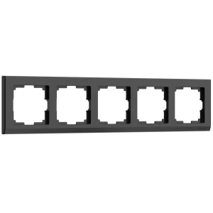 Рамка Werkel Stark для розеток и выключателей - 5-постовая черная 84491772
