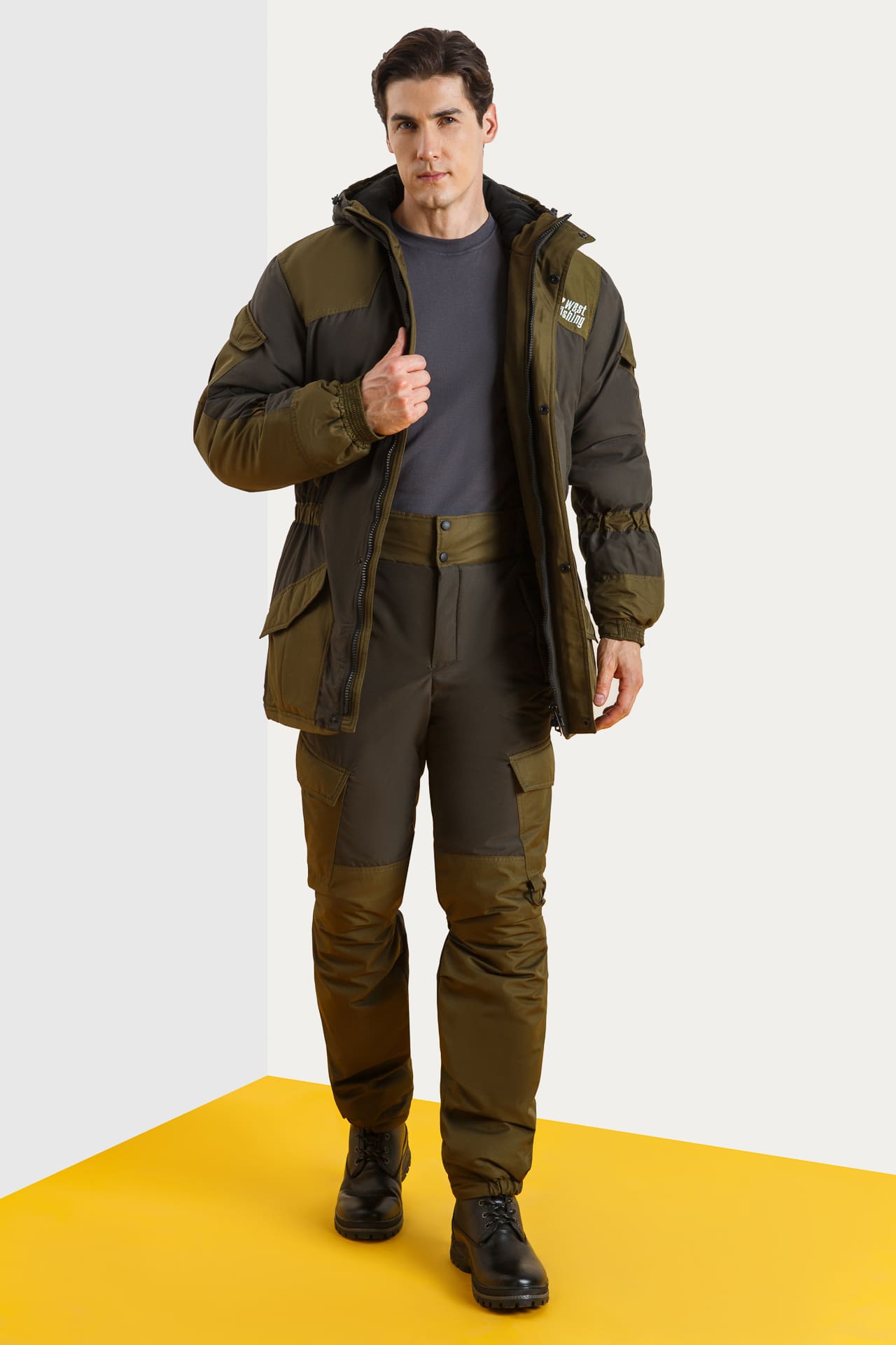 63939 Костюм  зимний хаки West Fishing  Зимняя спецодежда Santreyd  - Вид №7