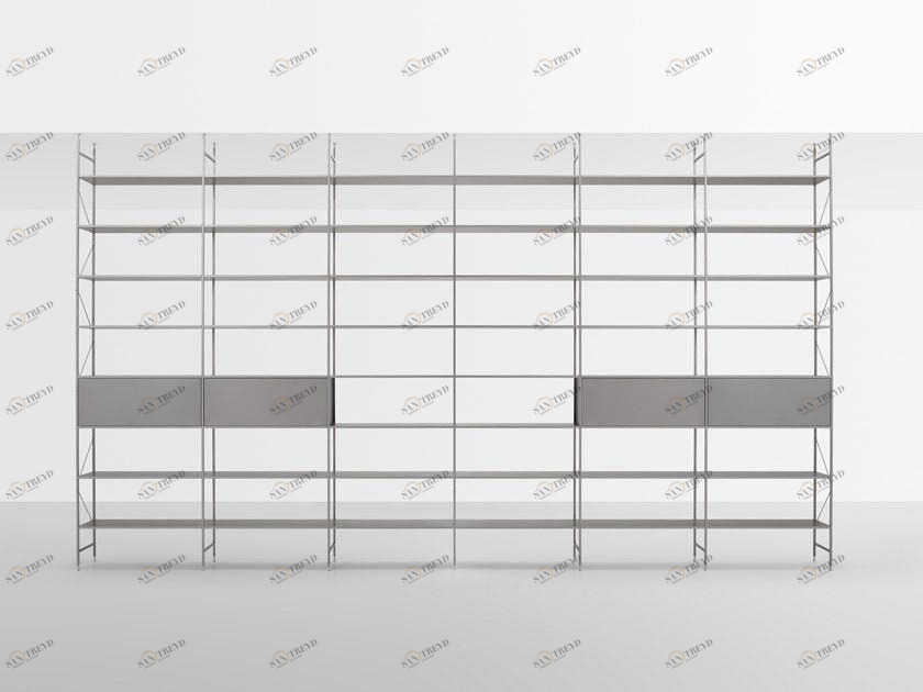 MDF Italia Открытая разделительная полка из алюминия в современном стиле с креплением к полу Minima sun-id-1352840