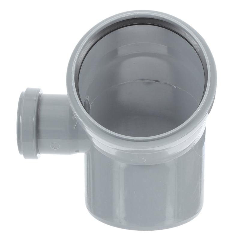 Отвод ПВХ канализационная D110х45° с выходом 50 (левый) Политек 6312 - Вид №1