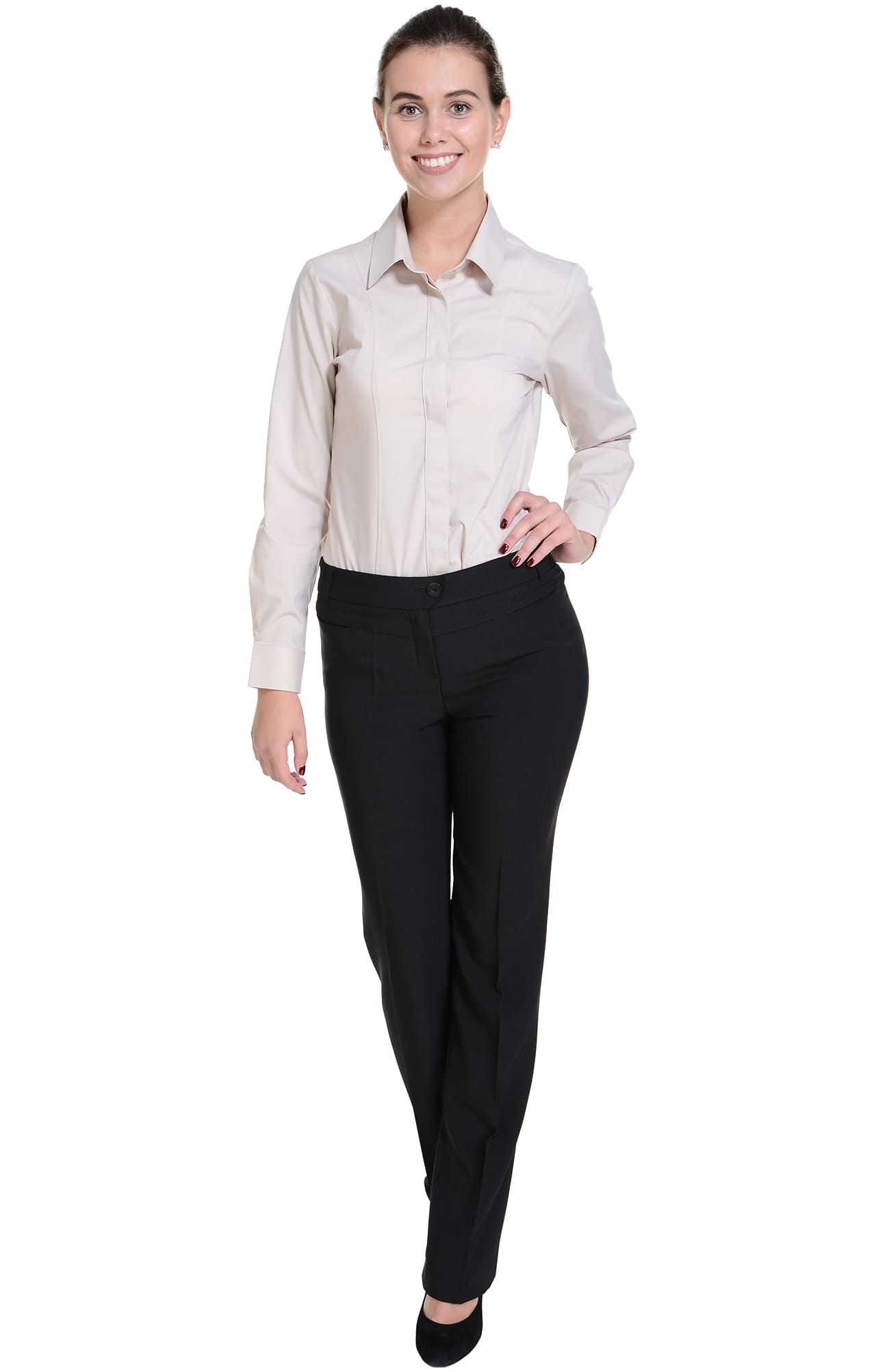 62500 Рубашка женская  beige El-Risto  Корпоративная одежда  размер 46 (L)  - Вид №6