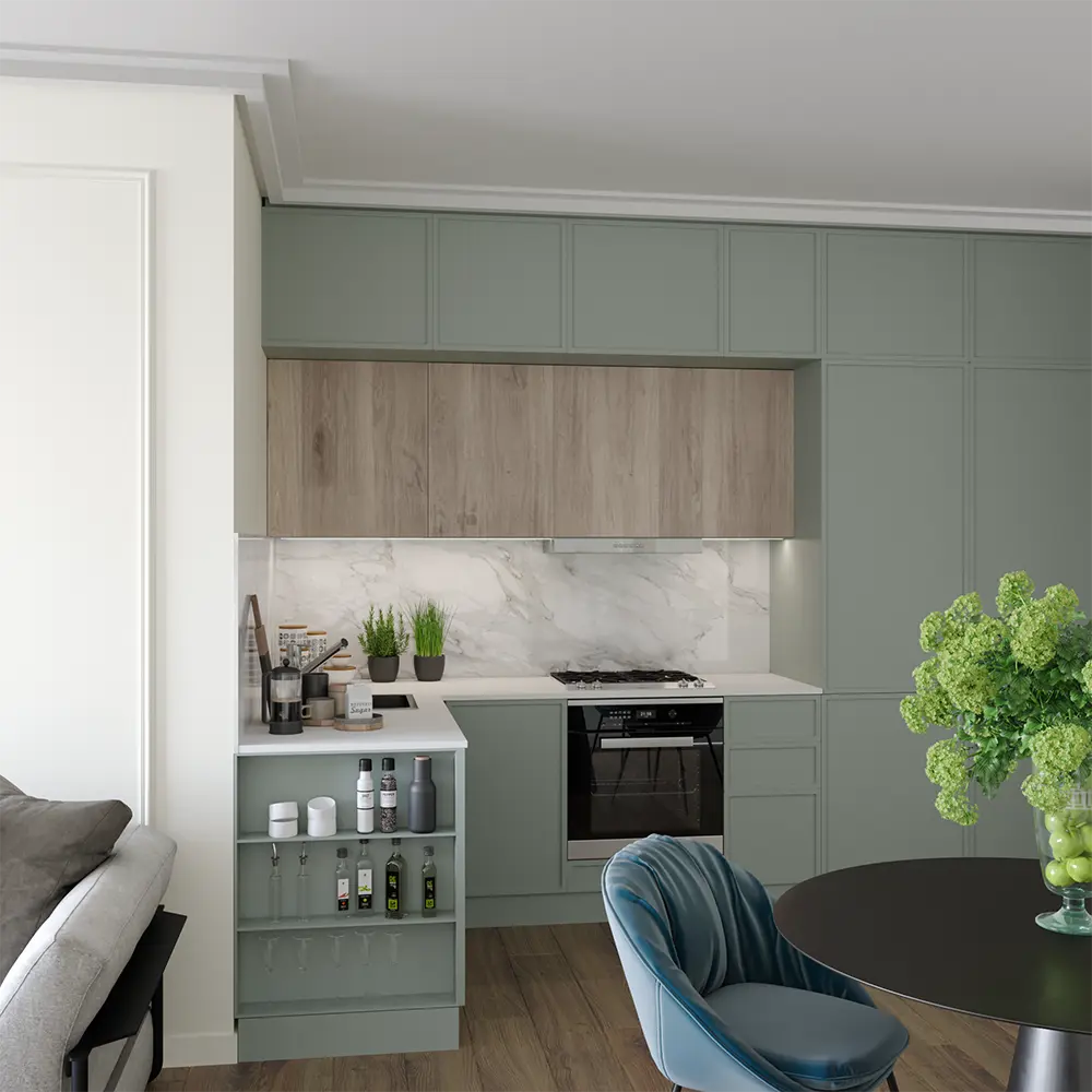 Столешница кухонная Арктик 100x100x2 см искусственный камень цвет белый Santreyd STLM-2012826 - Вид №6