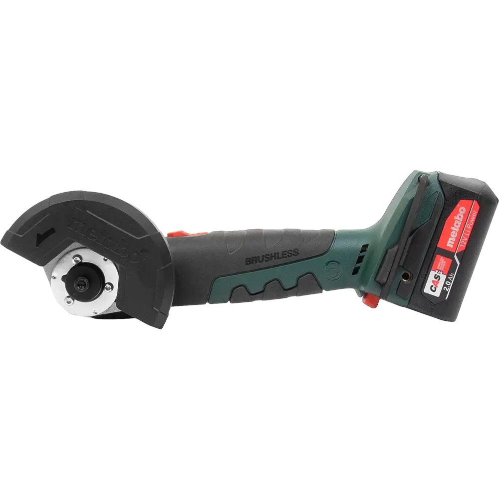 УШМ аккумуляторная бесщеточная Metabo PowerMaxx CC 12 BL 600348500, 12 В Li-Ion 2x2 Ач, 76 мм 83072004 STLM-2005281  - Вид №2