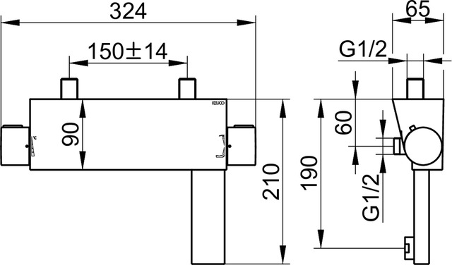 51120010100 Смеситель для ванны DN 15 KEUCO Edition 11 - Вид №2