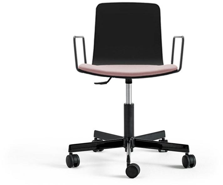 Viccarbe Офисное кресло из ткани с подлокотниками на колесиках Klip sun-id-1393921 - Вид №1