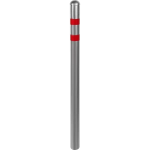 Парковочный столбик стальной 5.7x75 см серебристо-красный