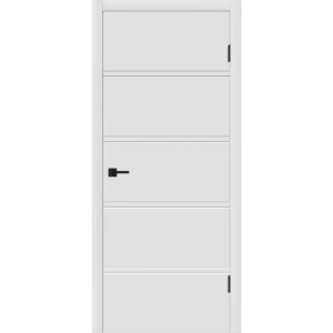 Комплект двери Бостон Х глухая 70x200 см эмаль белый с добором 200 мм