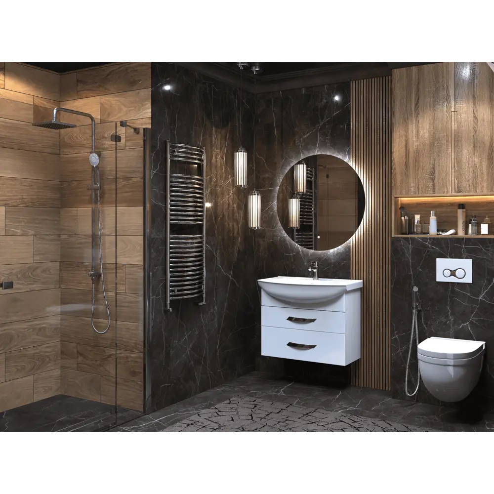 Тумба под раковину Vigo Moss подвесная 75 см, цвет белый STLM-2071506 - Вид №7