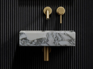 Прямоугольный подвесной умывальник из мрамора Арабескато