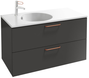 EB2524-R7-N18 Тумба под столешницу 100 см, 2 ящика, бронзовая ручка JACOB DELAFON ODÉON RIVE GAUCHE