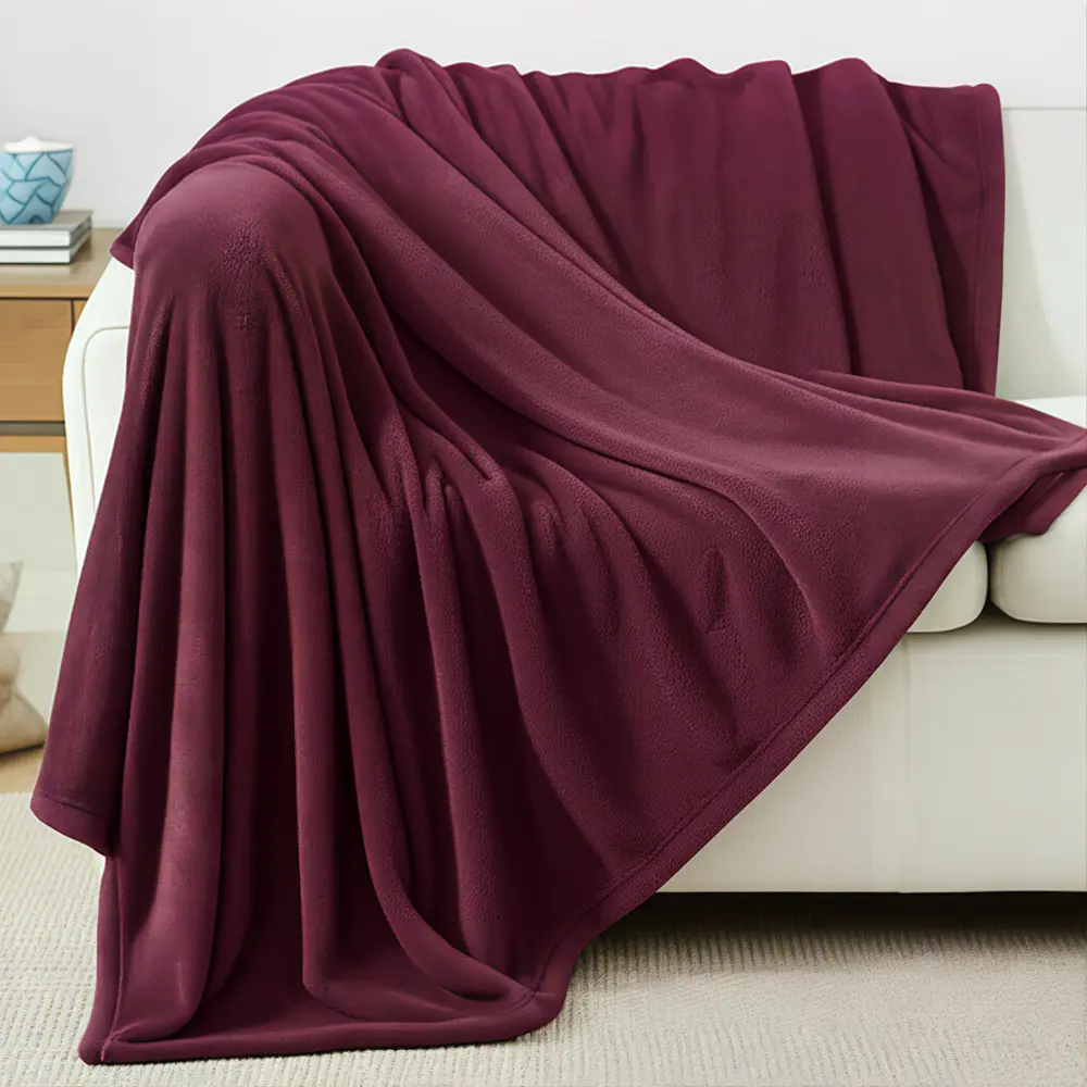 Плед Flandria 200x220 см микрофибра цвет темно-бордовый Santreyd STLM-2146975 - Вид №4
