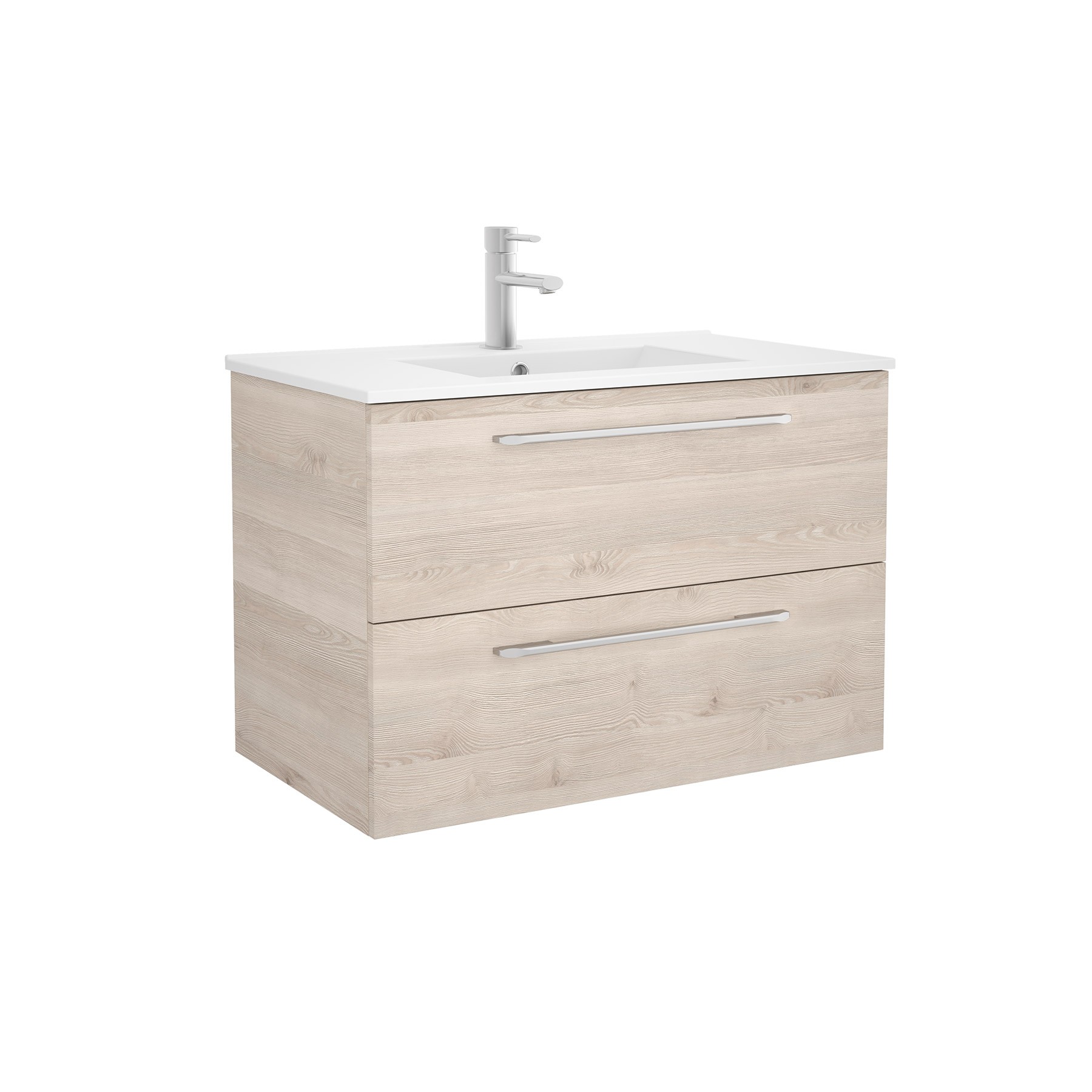23297 SALGAR Мебель для умывальника FUSSION CHROME 800 2 ящика NATURAL 797 x 540 x 450 мм Естественный - Вид №1