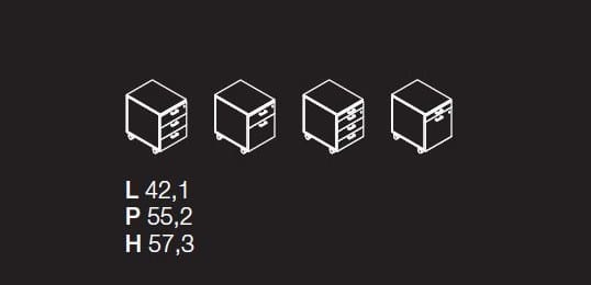 Офисный комод с колесами с замком Las Mobili универсальные контейнеры Evo ARCH-00043635