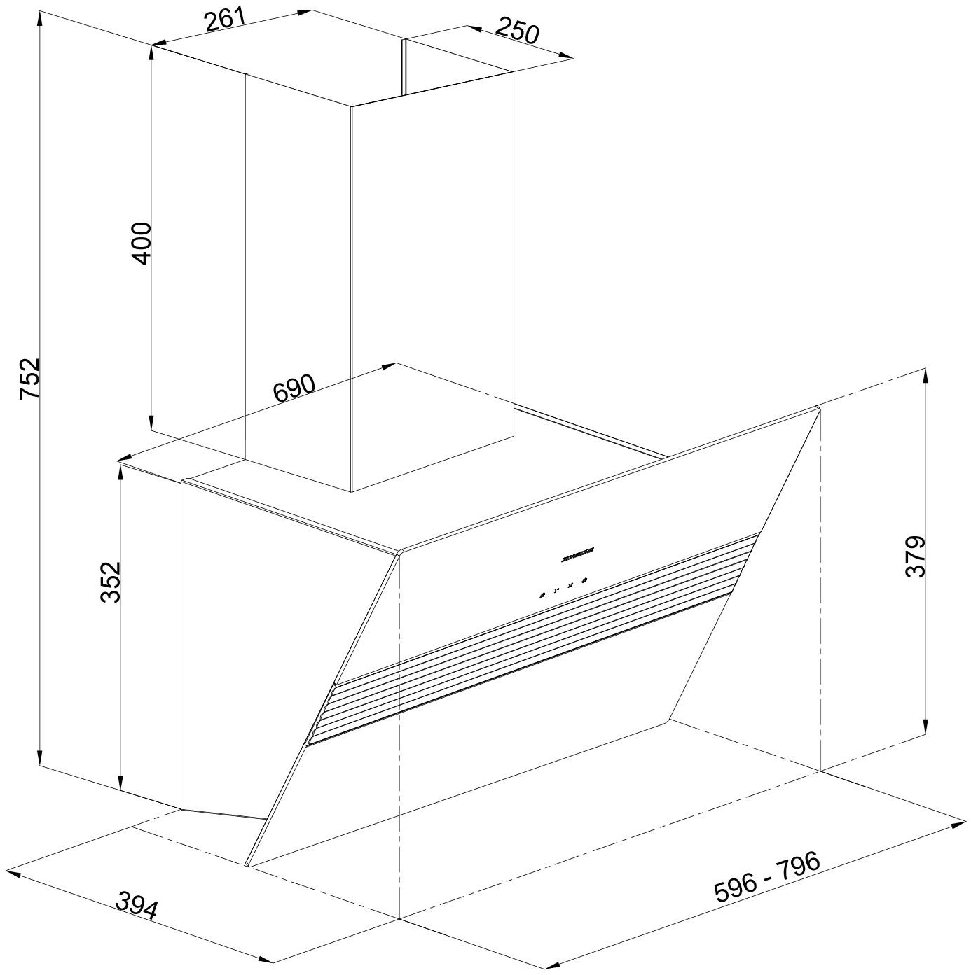 Silverline Настенная вытяжка со встроенным освещением  3472  - Вид №10