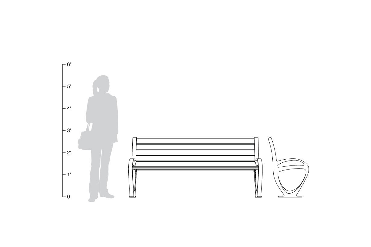 FSRT99 Скамейка трио  Forms-surfaces  - Вид №7