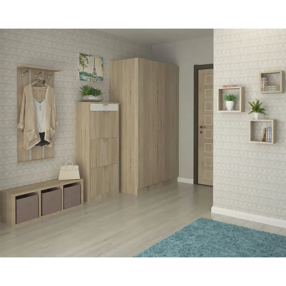 Вешалка настенная 63x118x20 см ЛДСП цвет дуб сонома 18160782 STLM-2120673 Santreyd  - Вид №4