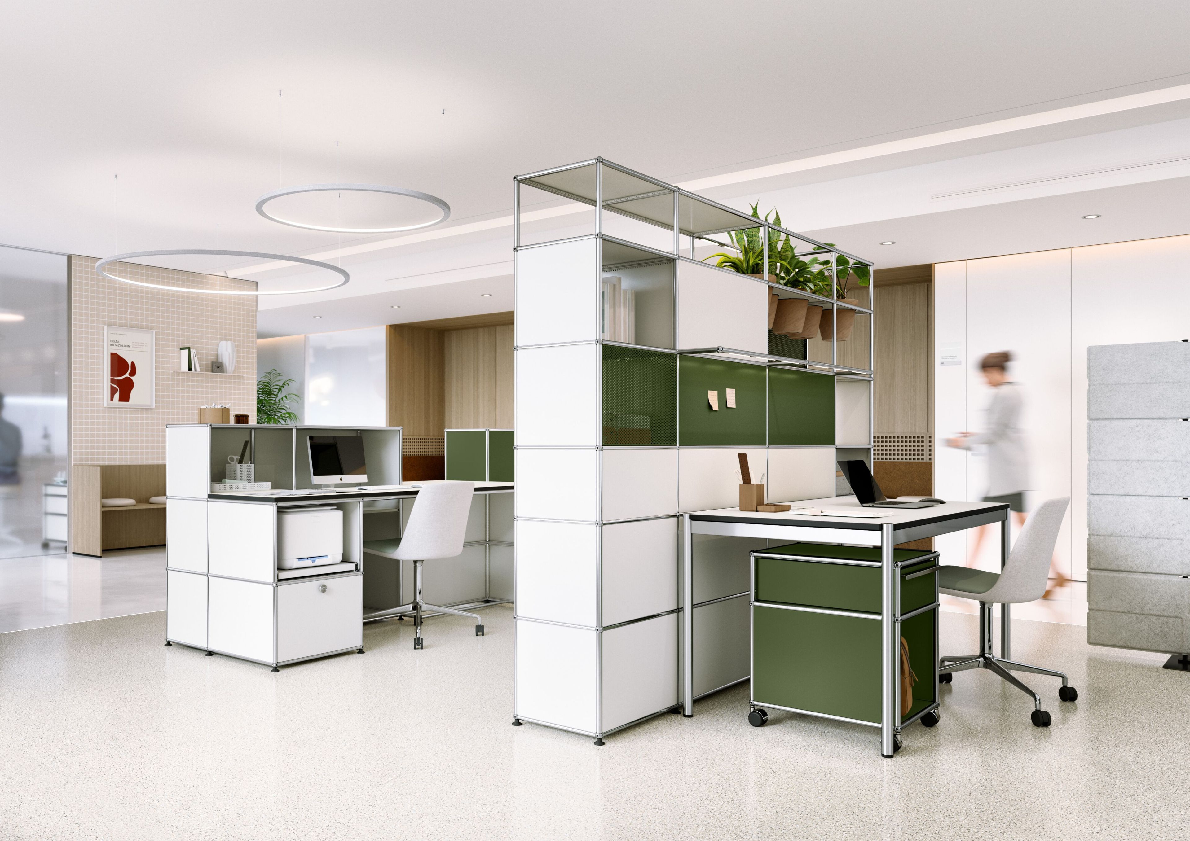 Модульная стальная стойка регистрации USM USM Haller System ARCH-00082134 - Вид №1