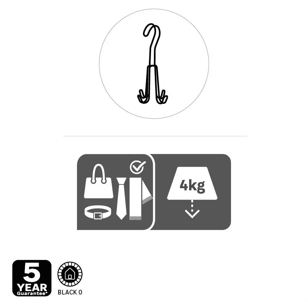 Вешалка для аксессуаров KONSENSA 8 см металл цвет черный STLM-2039235 - Вид №3