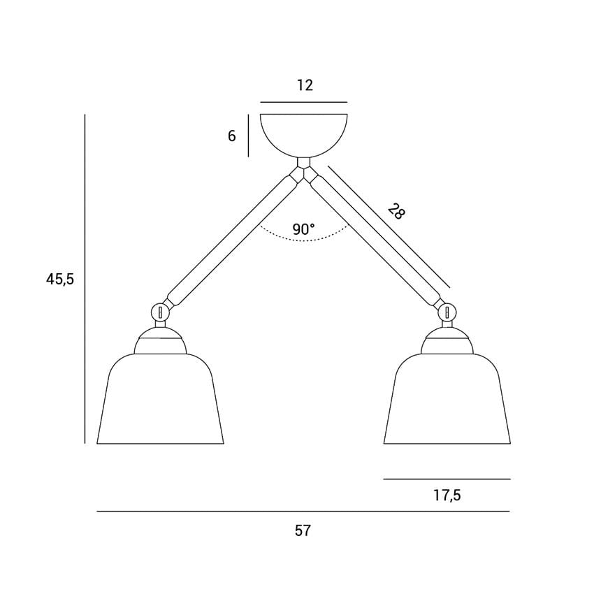 Потолочный светильник из металла и опалового стекла Miloox Neoretro ARCH-00000062 - Вид №5