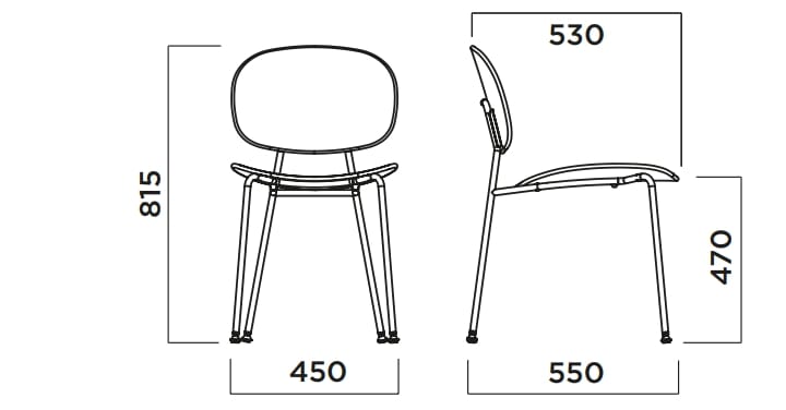 Стул из стали и дерева Infiniti круглый стержень ARCH-00048811 - Вид №3