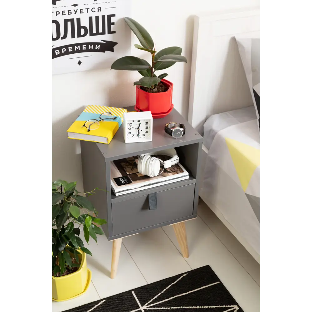 Стеллаж Spaceo KUB 1 секция 36x36x31.7 см ЛДСП цвет серый STLM-2117374 - Вид №9