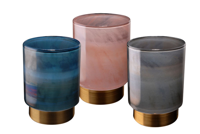 GWPP0025 Подсвечник из розового стекла ijlbrown  - Вид №1