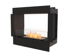 Панорамная стеклянная стальная биоэтанольная двухсторонняя каминная вставка