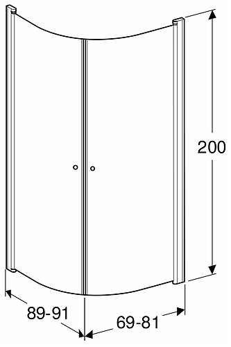 500.886.00.5 IDO Showerama 10-4 душевая стенка для круглого углового душа, IDO Showerama 10-4, матовые профили / полуматовое стекло, 900x800 мм  - Вид №5