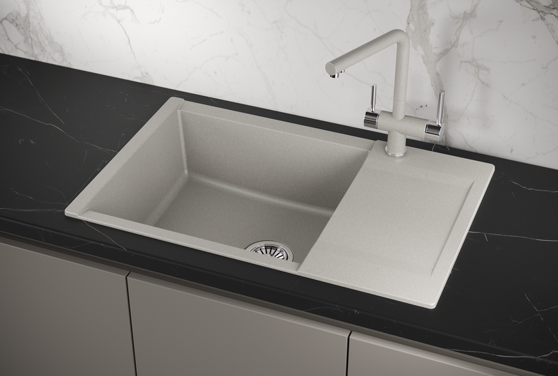 ES-7807, БАЗАЛЬТ, кухонная мойка, кварц, ESTETICA GRANULA 7807-ST264 - Вид №1