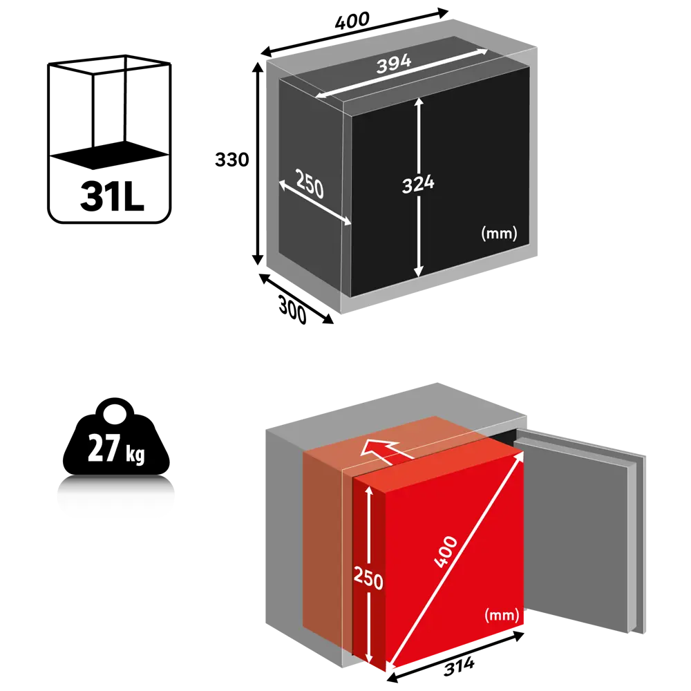 Сейф мебельный Standers N3, электронный замок, 31 л STLM-2173878 - Вид №10