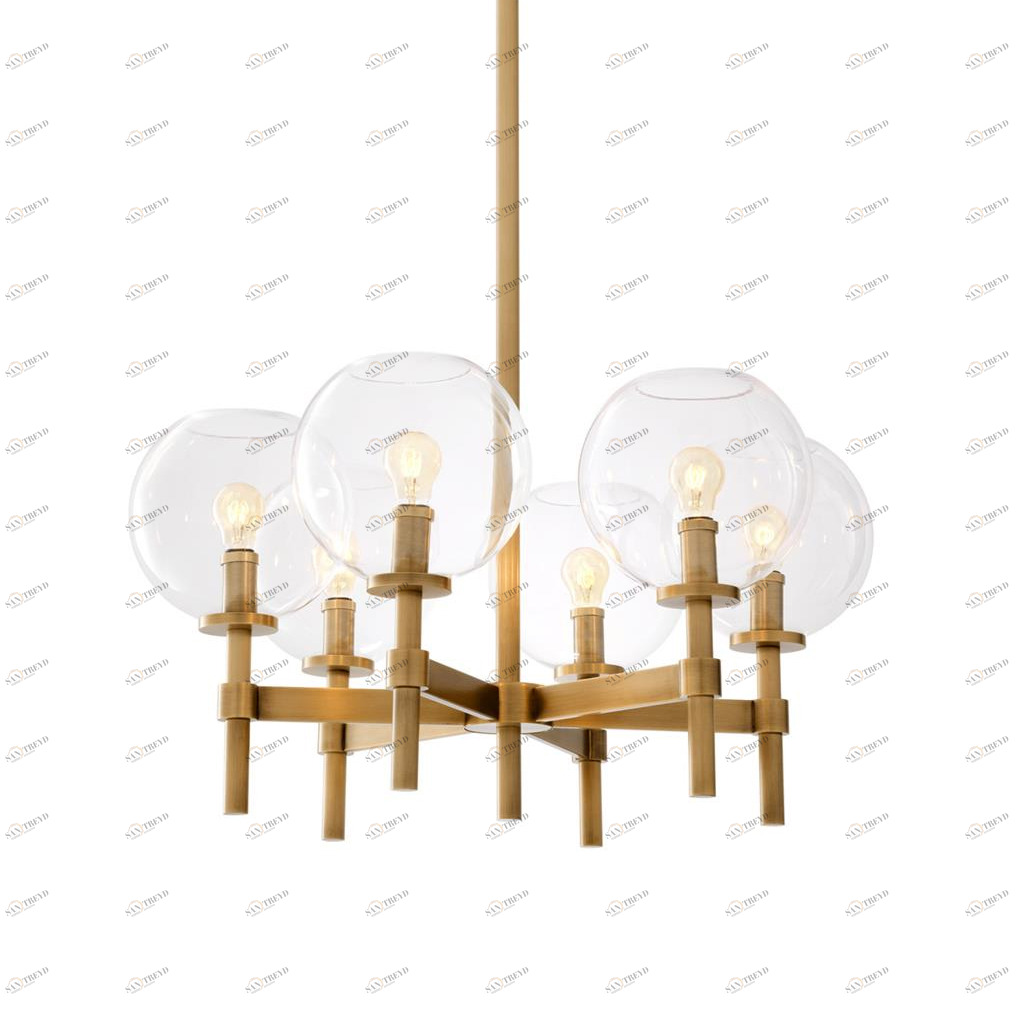 Светильник подвесной на 6 ламп 45х60 см латунь Jade BG240P-6 brass DELIGHT COLLECTION ДИЗАЙНЕРСКИЕ 00-3883122 Золото;прозрачный 