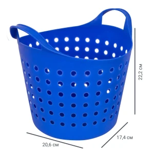 Корзинка Soft 20.61×22.21×17.4 см 4.1 л пластик цвет синий