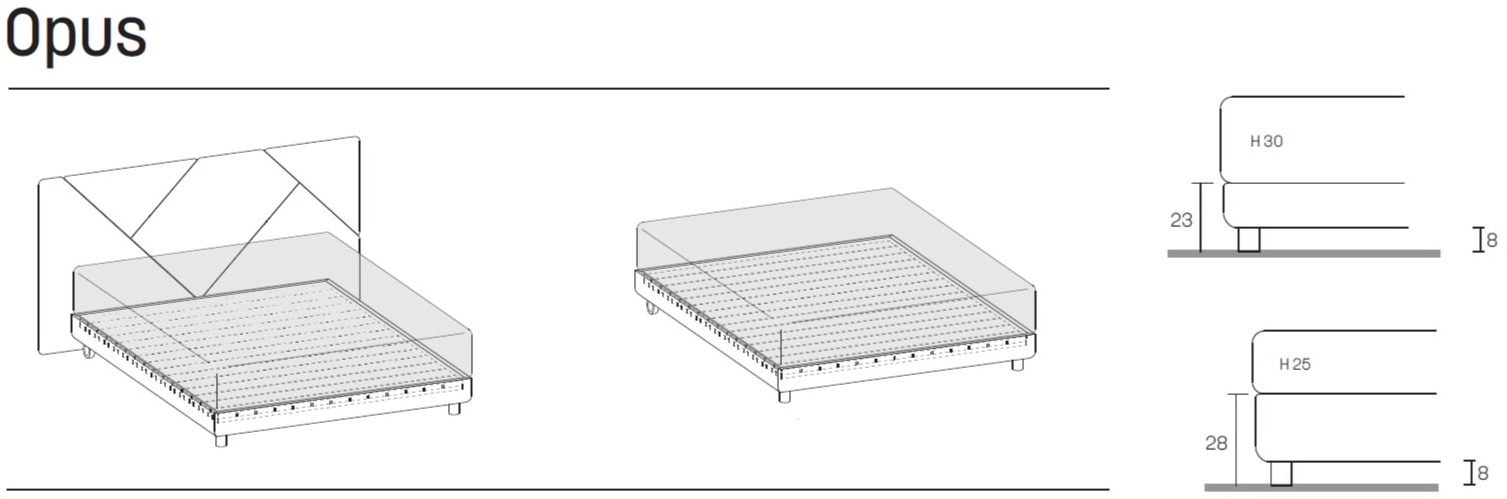 Caccaro Двуспальная кровать из ткани с мягким изголовьем sun-id-1510915 - Вид №5