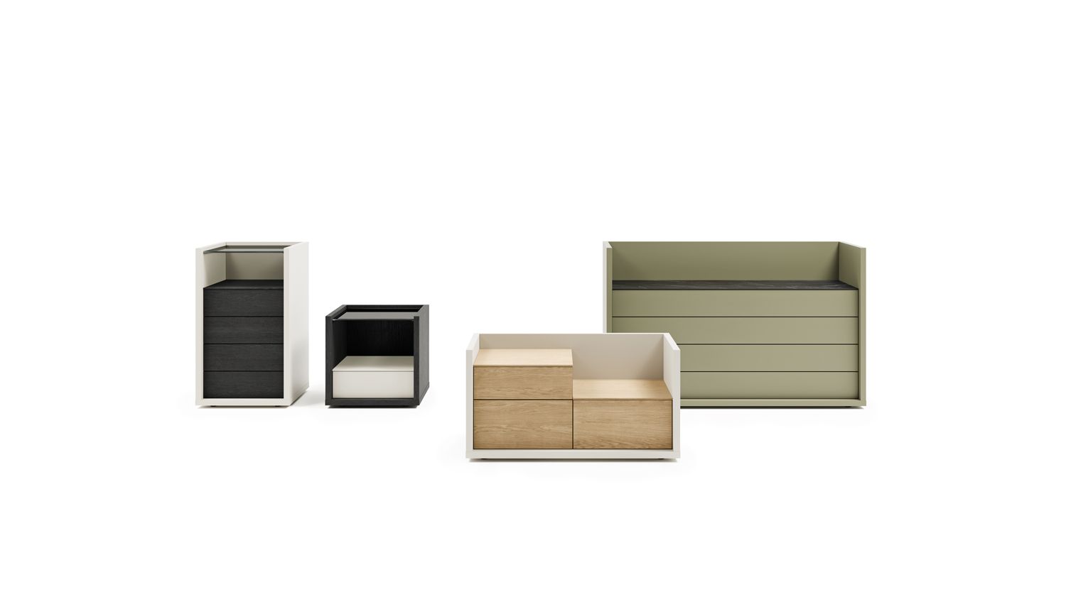 Деревянная прямоугольная тумбочка с ящиками Dall'Agnese тонкий ARCH-00096929 - Вид №1