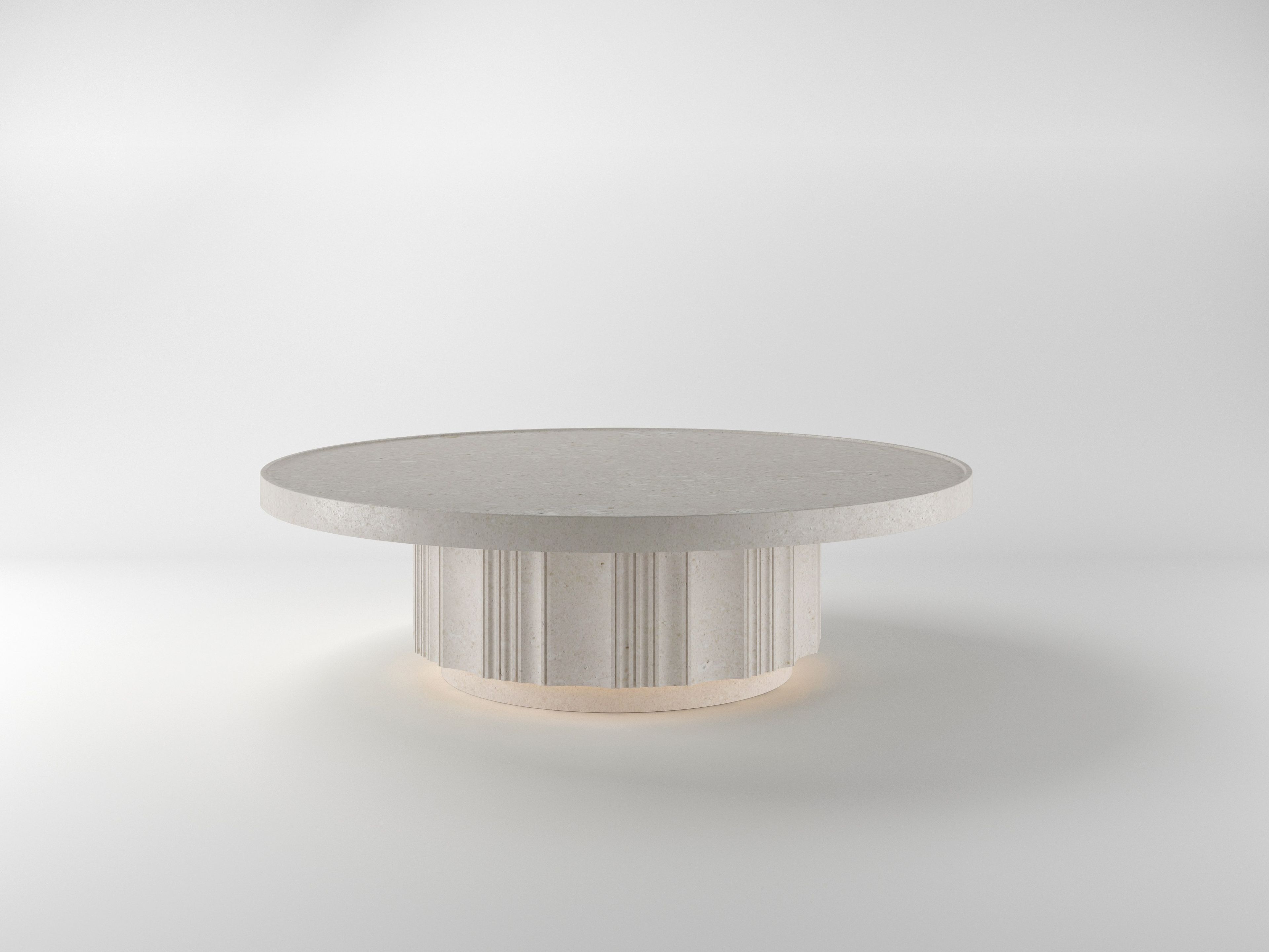 Травертин круглый низкий журнальный столик Davani Purity ARCH-00088427 - Вид №16