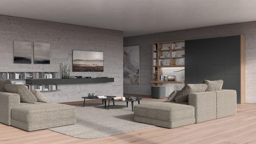 Febal Casa Книжный шкаф из лакированного меламина с письменным столом sun-id-1436326 - Вид №1